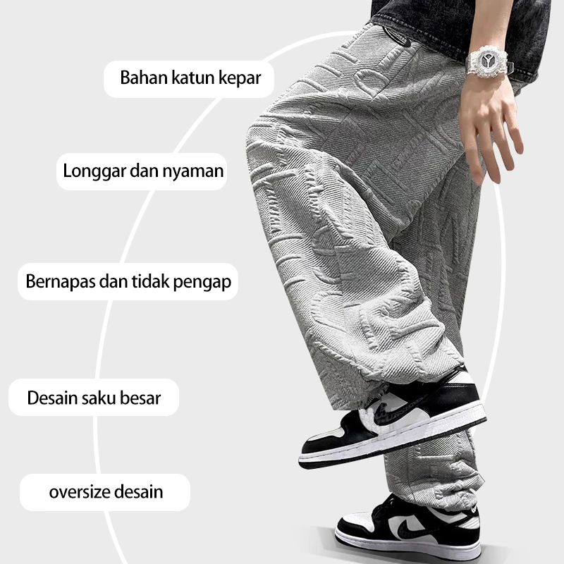 Celana panjang kasual pria training 2